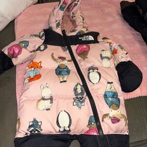 The North Face Pink Patterned Infant Snowsuit